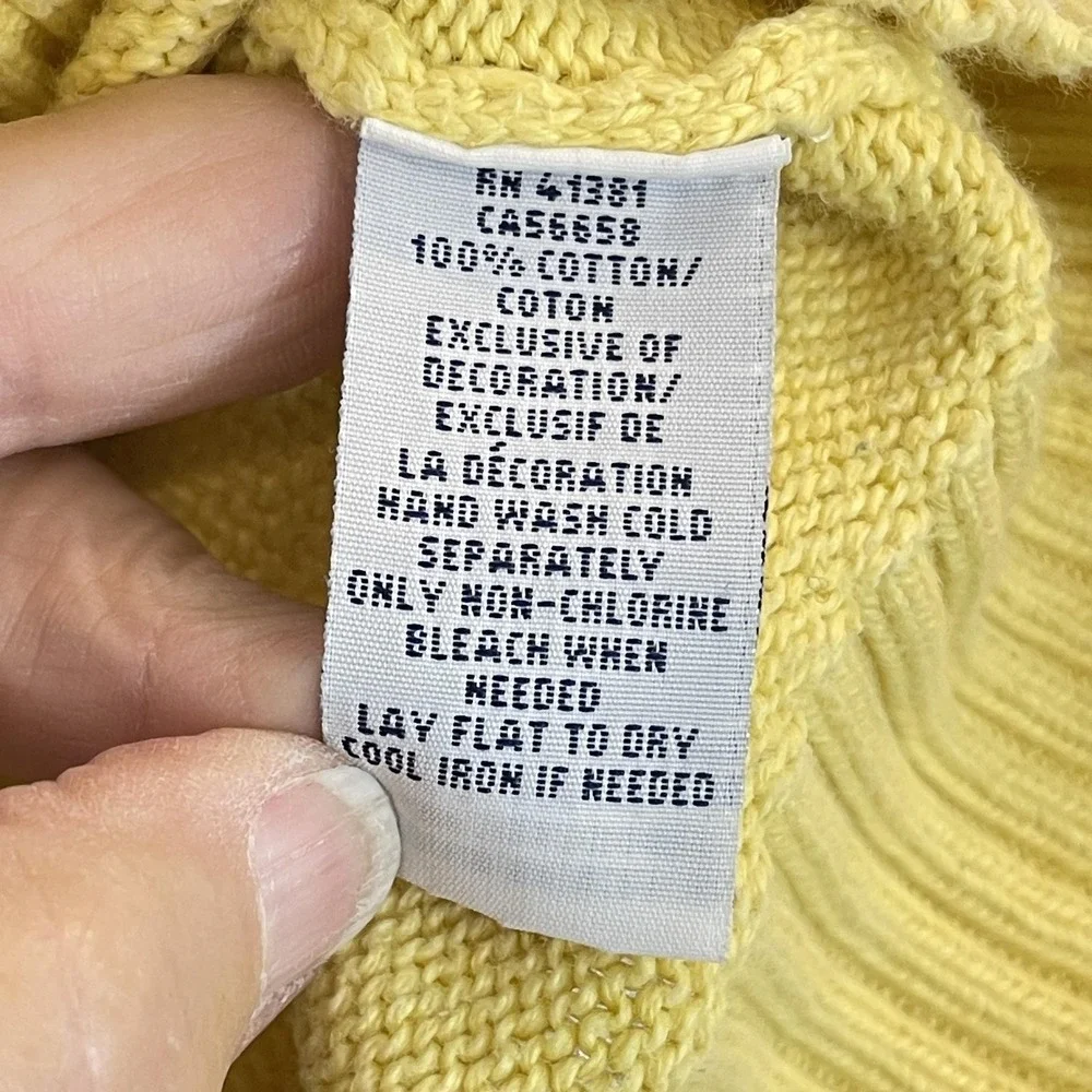 Polo Ralph Lauren Sweater Mens‎ XL Yellow Mock Neck Henley Cotton Knit Pony